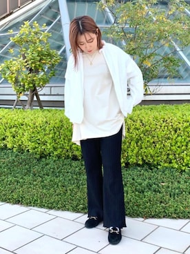 「機能性素材」｜「アイテム（ブルゾン）」を使った、蓮さん（レディース・160cm）の春コーディネート