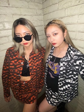 「双子コーデ」｜「アイテム（ブルゾン）」を使った、🦋Rily🦋さん（レディース・162cm）の秋コーディネート