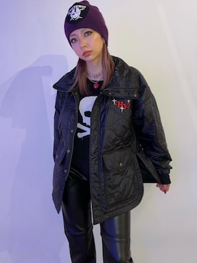 「みりたりー」｜「アイテム（ニットキャップ/ビーニー）」を使った、🦋Rily🦋さん（レディース・162cm）の冬コーディネート