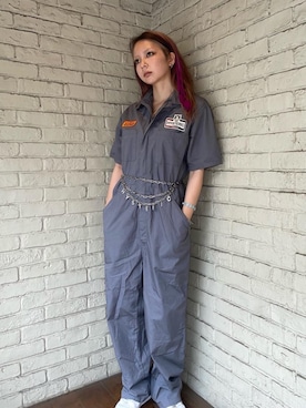 「HYSTERIC GLAMOUR（ヒステリックグラマー）のアイテム（オールインワン・サロペット）」を使った、🦋Rily🦋さん（レディース・162cm）の夏コーディネート