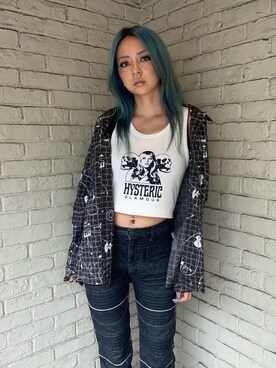 「ロック」｜「アイテム（タンクトップ）」を使った、🦋Rily🦋さん（メンズ・162cm）の夏コーディネート