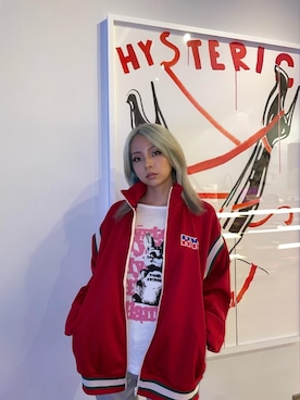 「アイテム（その他アウター、レッド系）」を使った、🦋Rily🦋さん（メンズ・162cm）の秋コーディネート