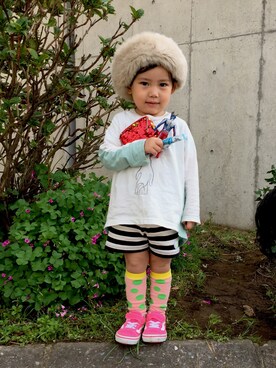 「GWZ（ジーウィズ）のアイテム」を使った、puuuuton11さん（キッズ・90cm）の秋コーディネート