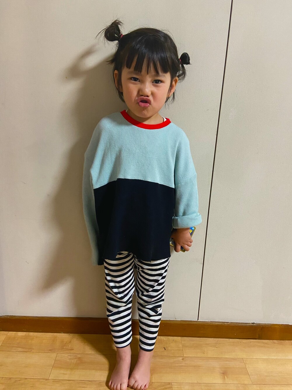 「キッズコーデ、こどもの日、男の子コーデ、4歳」｜「frankygrowのアイテム（トップス、ブルー系）」を使った、puuuuton11さん（キッズ・100cm）の春コーディネートの1枚目の写真