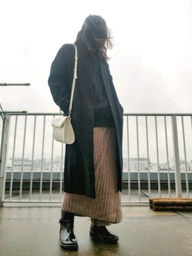 「ラップスカート」｜「アイテム（その他アウター）」を使った、memeさん（レディース・157cm）の冬コーディネート