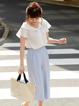 「ドット柄」｜Rewde Staffさん（レディース・164cm）の春コーディネート