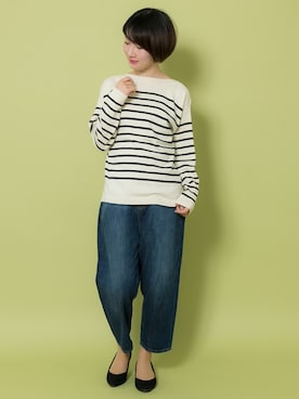 「ボートネック」｜Rewde Staffさん（レディース・163cm）の春コーディネート