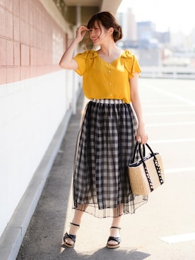 「yellow」｜Rewde Staffさん（レディース・163cm）の春コーディネート