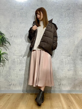 「Rewde（ルゥデ）のアイテム（ジャケット/アウター）」を使った、Rewde Staffさん（レディース・159cm）の冬コーディネート