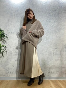 「Rewde（ルゥデ）のアイテム（その他アウター）」を使った、Rewde Staffさん（レディース・159cm）の冬コーディネート