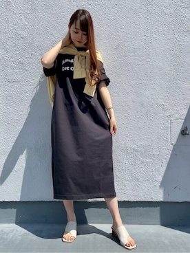 「USAコットン」｜「アイテム（サンダル）」を使った、Rewde Staffさん（レディース・164cm）の春コーディネート