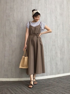 「Rewde（ルゥデ）のアイテム（バッグ）」を使った、Rewde Staffさん（レディース・161cm）の春コーディネート