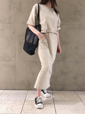 「Rewde（ルゥデ）のアイテム（バッグ）」を使った、Rewde Staffさん（レディース・159cm）の春コーディネート