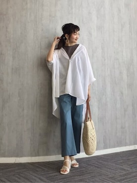 「Rewde（ルゥデ）のアイテム」を使った、Rewde Staffさん（レディース・161cm）の夏コーディネート