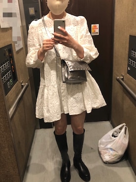 「ミニワンピ」｜risaさん（レディース・163cm）の春コーディネート