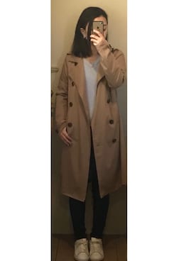 「KOBE LETTUCE（コウベレタス）のアイテム（トレンチコート）」を使った、Satsukiさん（レディース・157cm）の冬コーディネート
