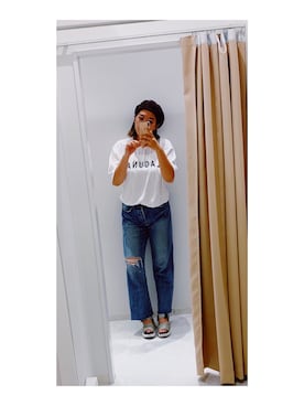 「RODEO CROWNS WIDE BOWL（ロデオクラウンズワイドボウル）のアイテム（ハンチング/ベレー帽）」を使った、ことさん（レディース・165cm）の夏コーディネート