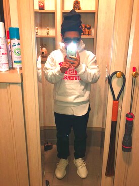「TOMMY（トミー）のアイテム（帽子）」を使った、ねり飴さん（メンズ・160cm）の秋コーディネート