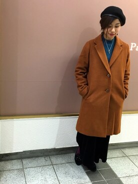 「セットアイテム」｜「アイテム（チェスターコート）」を使った、machu◡̈さん（レディース・159cm）の秋コーディネート