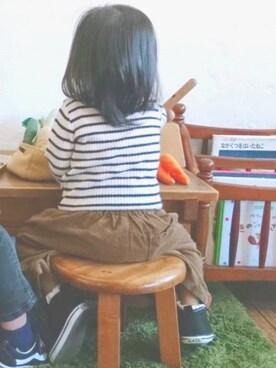 「Birthday（バースデイ）のアイテム（ニット/セーター、ホワイト系）」を使った、mizukiさんの冬コーディネート