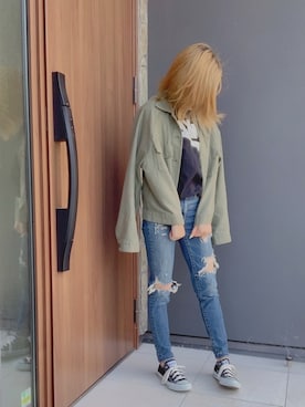 「American Eagle（アメリカンイーグル）のアイテム」を使った、mizukiさん（レディース・152cm）の夏コーディネート