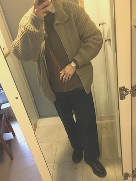 「Daniel Wellington（ダニエルウェリントン）の【Daniel Wellington】レザーバンド３６ＭＭ（アナログ腕時計）」を使った、ミハさん（メンズ・172cm）の秋コーディネート