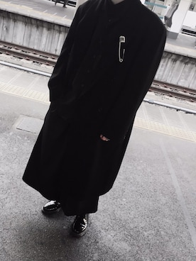 「Yohji Yamamoto（ヨウジヤマモト）のアイテム（チェスターコート）」を使った、shunさん（メンズ・173cm）の春コーディネート