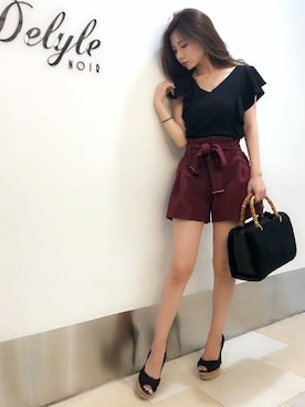 「フリルトップス」｜Delyle NOIR STAFFさん（レディース・160cm）の秋コーディネート