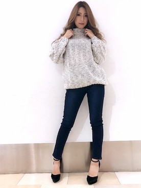 「ハイウエストデニム」｜Delyle NOIR STAFFさん（レディース・160cm）の秋コーディネート