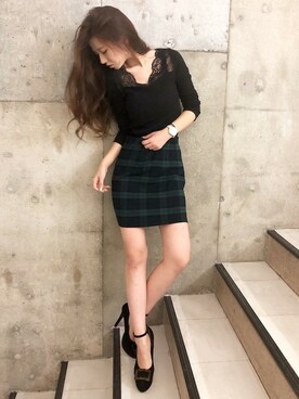 「Delyle NOIR（デイライルノアール）のアイテム（パンプス）」を使った、Delyle NOIR STAFFさん（レディース・160cm）の秋コーディネート