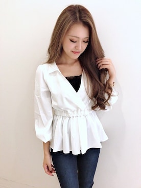 「アイテム（キャミソール、ブラック系）」を使った、Delyle NOIR STAFFさん（レディース・160cm）の秋コーディネート