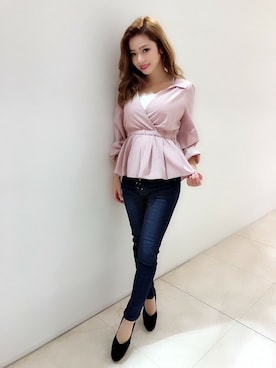 「ハイウエストデニム」｜Delyle NOIR STAFFさん（レディース・160cm）の秋コーディネート