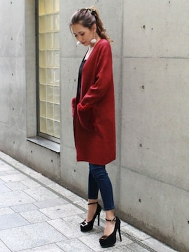 「アイテム（キャミソール、ブラック系）」を使った、Delyle NOIR STAFFさん（レディース・160cm）の秋コーディネート