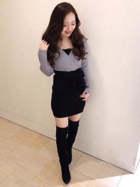 「アイテム（アンダーウェア）」を使った、Delyle NOIR STAFFさん（レディース・160cm）の冬コーディネート