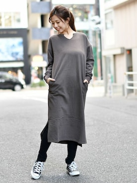 「リブレギンス」｜Delyle NOIR STAFFさん（レディース・160cm）の冬コーディネート