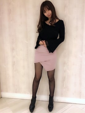 「ラップスカート」｜Delyle NOIR STAFFさん（レディース・160cm）の冬コーディネート
