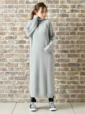 「リブレギンス」｜Delyle NOIR STAFFさん（レディース・160cm）の冬コーディネート