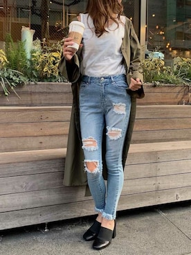 「アイテム（ワンピース/ドレス、グリーン系）」を使った、Delyle NOIR STAFFさん（レディース・160cm）の冬コーディネート