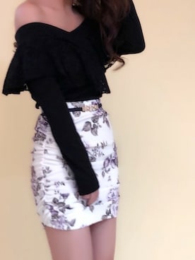 「アイテム（Tシャツ/カットソー、ブラック系）」を使った、Delyle NOIR STAFFさん（レディース・160cm）の冬コーディネート