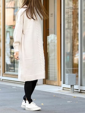 「リブレギンス」｜Delyle NOIR STAFFさん（レディース・160cm）の冬コーディネート