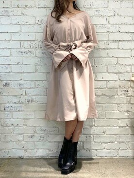 「春ワンピ」｜Delyle NOIR STAFFさん（レディース・160cm）の春コーディネート