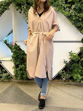 「春ワンピ」｜「アイテム（シャツワンピース）」を使った、Delyle NOIR STAFFさん（レディース・160cm）の春コーディネート