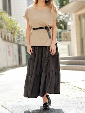 「ポケットＴシャツ」｜Delyle NOIR STAFFさん（レディース・160cm）の春コーディネート