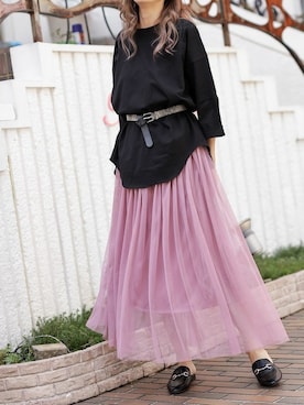 「アイテム（チュニック）」を使った、Delyle NOIR STAFFさん（レディース・160cm）の春コーディネート