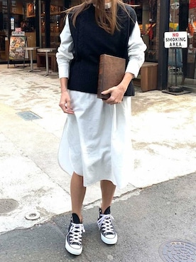 「アイテム（シャツワンピース）」を使った、Delyle NOIR STAFFさん（レディース・160cm）の春コーディネート