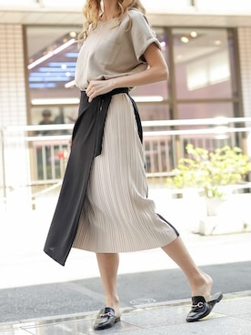 「ラップスカート」｜Delyle NOIR STAFFさん（レディース・160cm）の夏コーディネート