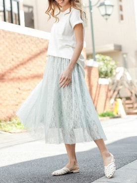 「ポケットＴシャツ」｜Delyle NOIR STAFFさん（レディース・160cm）の夏コーディネート