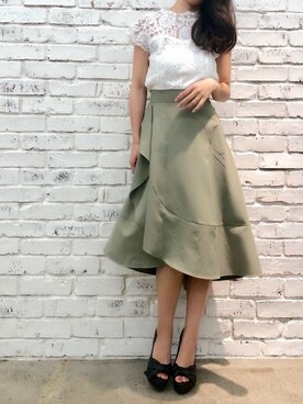 「ラップスカート」｜Delyle NOIR STAFFさん（レディース・160cm）の夏コーディネート