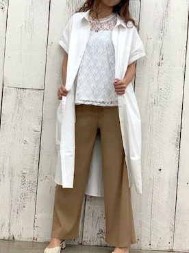 「アイテム（シャツワンピース）」を使った、Delyle NOIR STAFFさん（レディース・160cm）の夏コーディネート