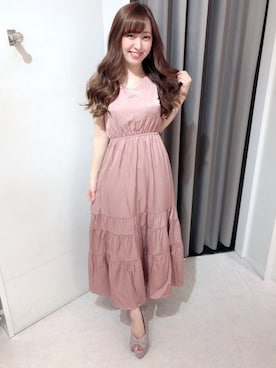 「アイテム（ワンピース、ピンク系）」を使った、Delyle NOIR STAFFさん（レディース・160cm）の夏コーディネート